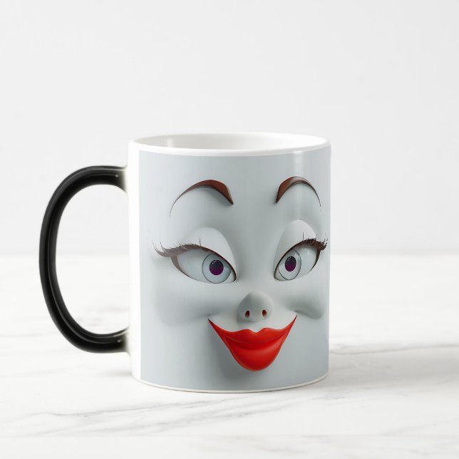 Caneca Mágica Sarcastic Women Face with Red Lips (Esquerda)
