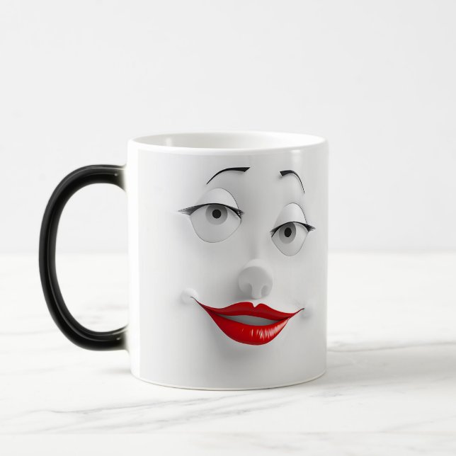 Caneca Mágica Sarcastic Women Face with Red Lips (Esquerda)