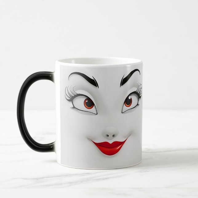 Caneca Mágica Sarcastic Women Face with Red Lips (Esquerda)