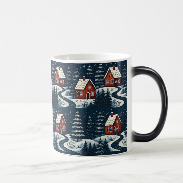Caneca Mágica Scandinavian Folk Art Cozy Winter Cabin Mug (Direita)