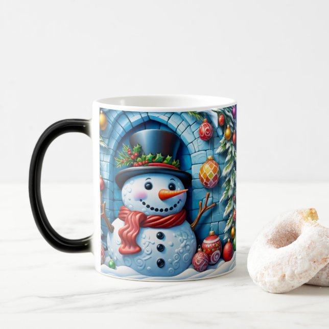 Caneca Mágica Schneemann mit Weihnachtsdeko -  (Com Donut)
