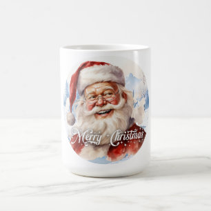 Caneca Mágica Script de Ilustração do Pai Natal Clássico de Trad