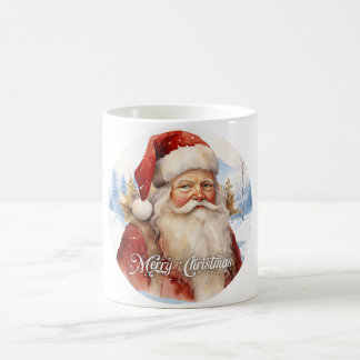 Caneca Mágica Script de Ilustração do Pai Natal Clássico de Trad