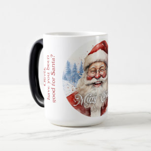 Caneca Mágica Script de Ilustração do Pai Natal Clássico de Trad