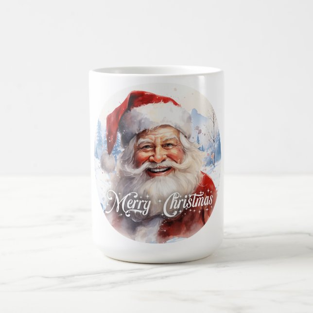 Caneca Mágica Script de Ilustração do Pai Natal Clássico de Trad (Center)