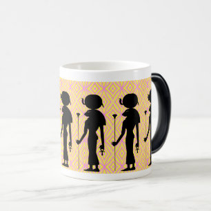 Caneca Mágica Sekhmet: Deusa Egípcia Silhouette & Symbol