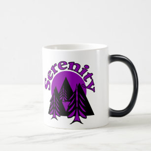 Caneca Mágica Serenidade Citação Moderna Roxo Roxo Árvores