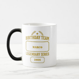 Caneca Mágica Série Lendária Personalizada Dourada de Aniversári