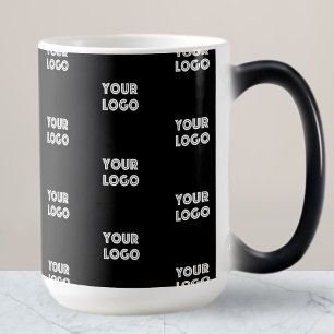 Caneca Mágica Seu Logotipo Simples Logotipo Repetitivo Preto
