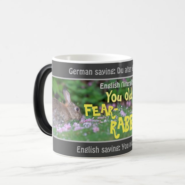 Caneca Mágica Seu velho rabisco de medo - bobo traduzido alemão! (Frente Esquerda)
