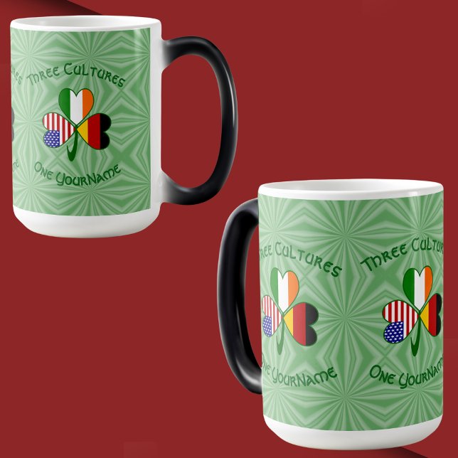 Caneca Mágica Shamrock alemão irlandês personalizado (Criador carregado)