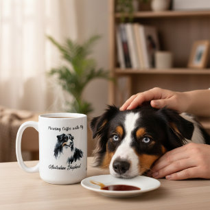 Caneca Mágica Shepherd Watercolor australiano personaliza