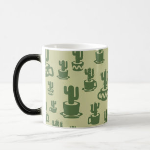 Caneca Mágica Silhueta de cacto sucessivo em copos e potes