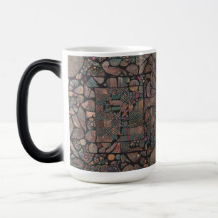 Caneca Mágica Silhueta de padrão abstrato - Artística de 15 oz