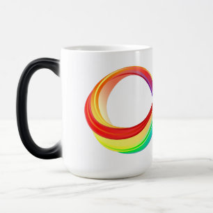 Caneca Mágica Símbolo de Infinidade Arco-Íris em Camadas