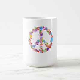 Caneca Mágica Símbolo de paz, Design de força colorida