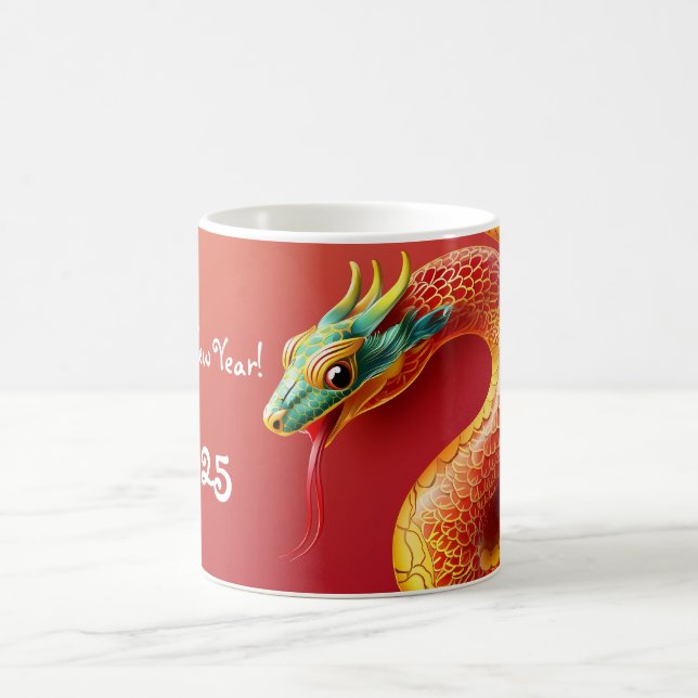 Caneca Mágica símbolo zodíaco chinês novo ano 2025 cobra asiátic (Centro)