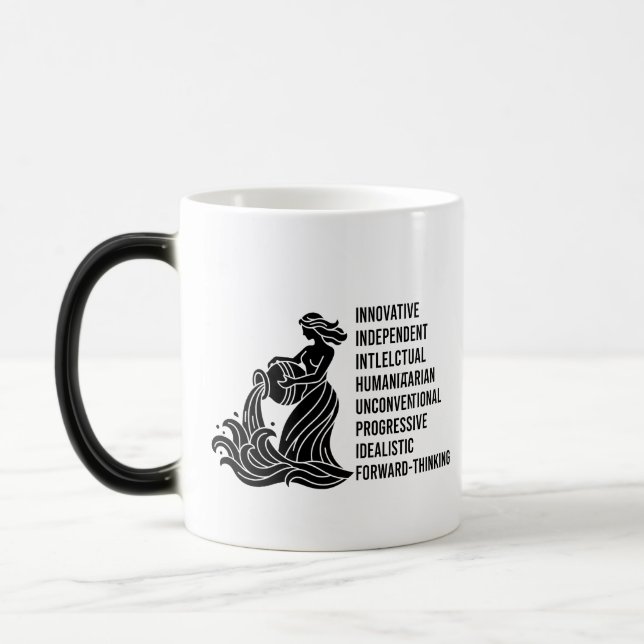 Caneca Mágica "Sinal de Áries personalizado, nome, característic (Esquerda)