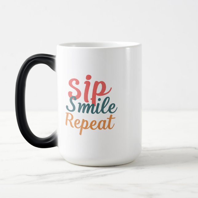 Caneca Mágica Sip, Sorria, Repito - Morphing Mug 15 oz (Esquerda)