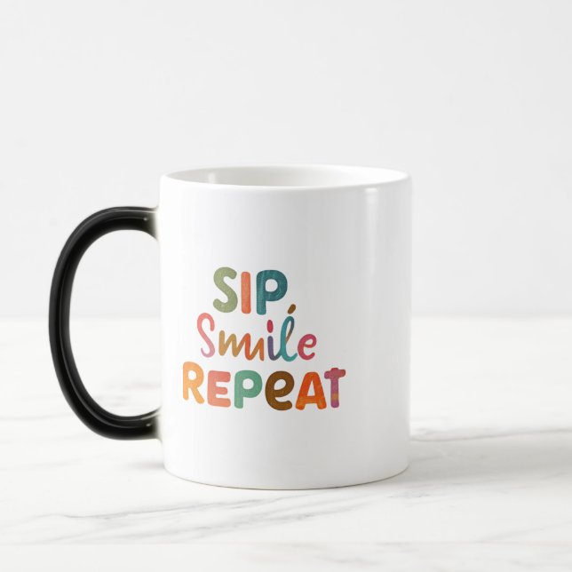 Caneca Mágica Sip, Sorria, Repito - Morphing Mug de 11 oz (Esquerda)