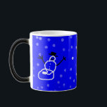 Caneca Mágica Snowman Holiday Christmas Mug Personalizável<br><div class="desc">Homem de neve projetado por Jasmin. Personalize com seu próprio texto ou imagens. Arte de Crianças.</div>