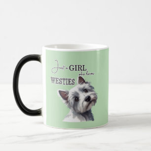 Caneca Mágica Só uma garota que ama Westies, uma linda arte ocid