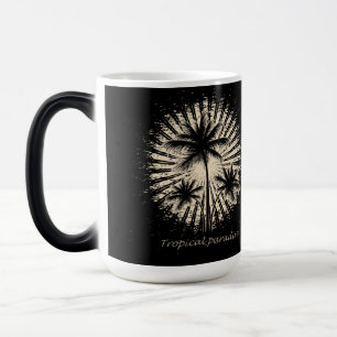 Caneca Mágica Solo de palmeira do paraíso tropical
