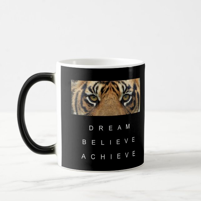 Caneca Mágica Sonho Motivacional Preto E Branco Acreditam (Esquerda)