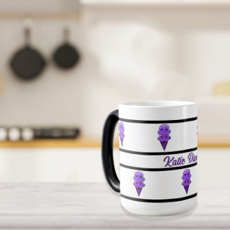 Caneca Mágica Sorvete roxo Amigos fofinhos kawaii