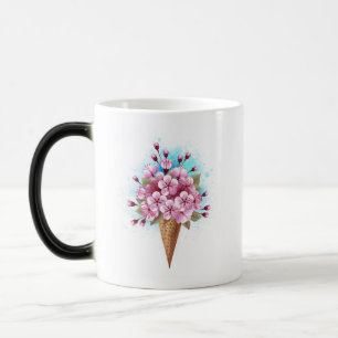 Caneca Mágica Sorvete Waffle Rosa Sakura Cone