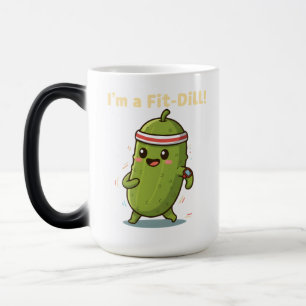 Caneca Mágica Sou um Fit-Dill! Design de Piada de Pickle de Trei