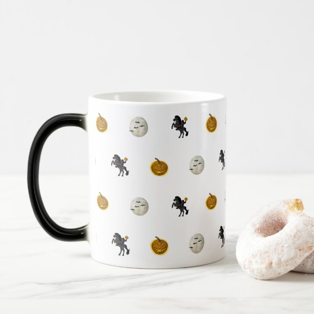 Caneca Mágica Spooky Halloween Headless Horseman Coffee Mug (Com Donut)