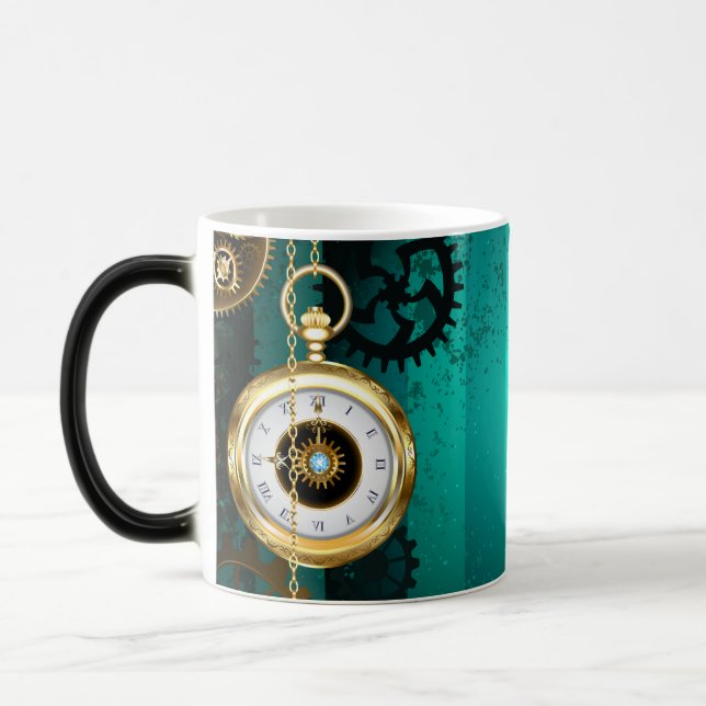 Caneca Mágica Steampunk Jewelry Watch em um fundo verde (Esquerda)