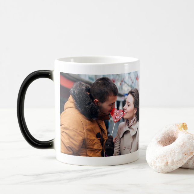 Caneca Mágica Sua foto | personaliza o presente original de | (Com Donut)