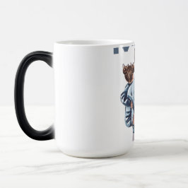 Caneca Mágica Super Mãe Personalizada com Filho e Filha Presente
