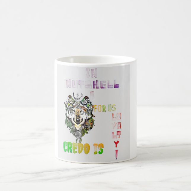 Caneca Mágica Taça de Café Design de Lobo Negrito. Ofertas de pa (Centro)