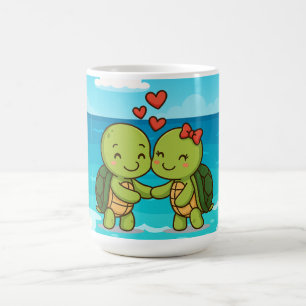 Caneca Mágica Tartarugas de Amor   Casal de desenho
