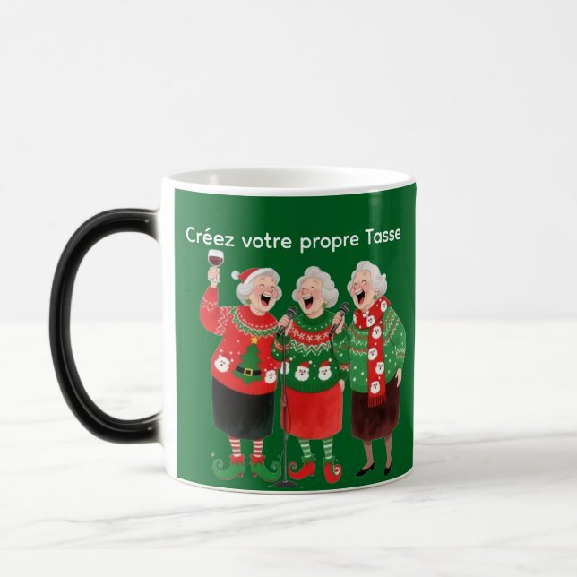 Caneca Mágica Tasse de Noël Festive pour Femmes – Pulls de Noël, (Esquerda)