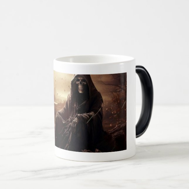 Caneca Mágica Tazas, santa muerte, la niña, esotérico, mug (Frente Esquerda)