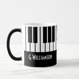 Caneca Mágica Teclas Musical do Piano  Adicione Seu Nome