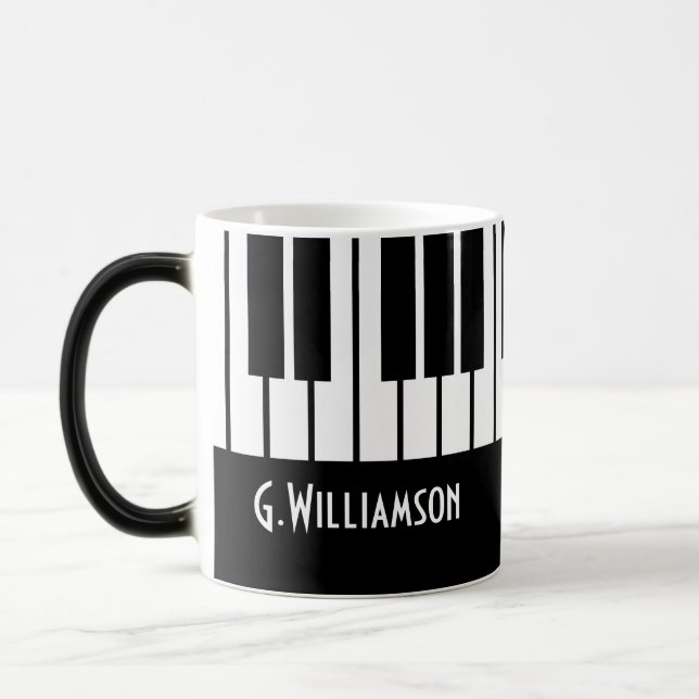 Caneca Mágica Teclas Musical do Piano| Adicione Seu Nome (Esquerda)