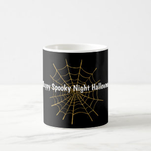 Caneca Mágica Teia de Aranha Dourada Halloween