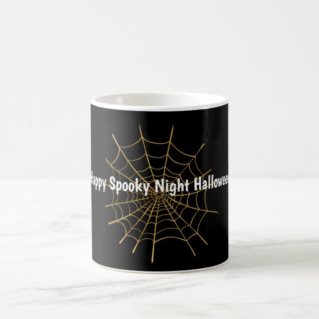 Caneca Mágica Teia de Aranha Dourada Halloween (Centro)
