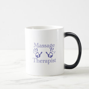 Caneca Mágica Terapeuta de Massagem: Impressões de Mão Azul