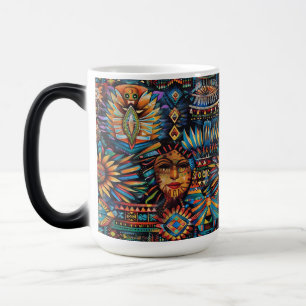 Caneca Mágica Térmico de "Tapeçaria Pré-Columbiana" de Cobalto E