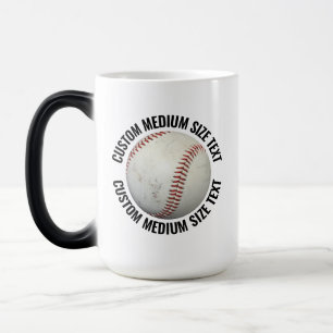 Caneca Mágica Texto Médio & Baseball 15oz Personalizado com Muda
