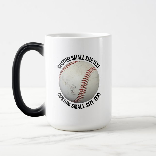 Caneca Mágica Texto Pequeno & Baseball 443ml Personalizado com M (Esquerda)
