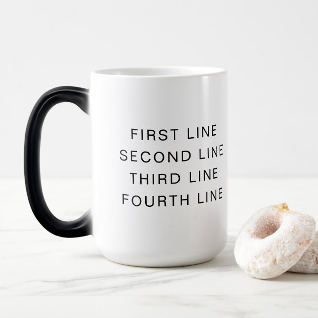 Caneca Mágica Texto Personalizado Morphing Café Mug 15oz (Com Donut)