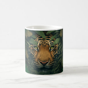 Caneca Mágica Tigre se escondendo na Folhagem