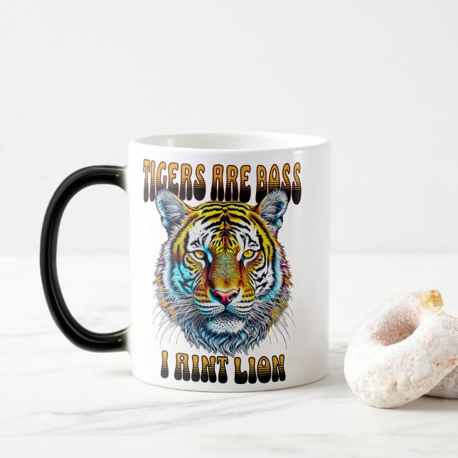 Caneca Mágica Tigres são Chefe | I Leão De Tonalidade (Com Donut)